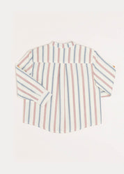 Striped Polo Collar Long Sleeve Shirt in Red (4-10yrs) Shirts  from Pepa London