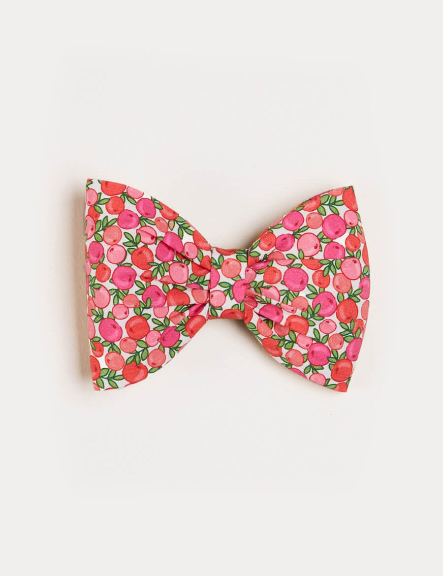 Annie Floral Print Medium Bow Clip in Pink Hair Accessories  from Pepa London