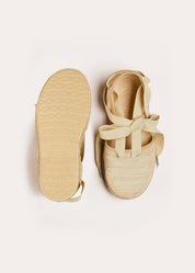 Canvas Tie Detail Espadrilles in Beige (24-34EU) Shoes  from Pepa London
