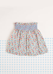 Poppy Floral Print Skirt With Smocked Waistband (3-10yrs) Skirts  from Pepa London