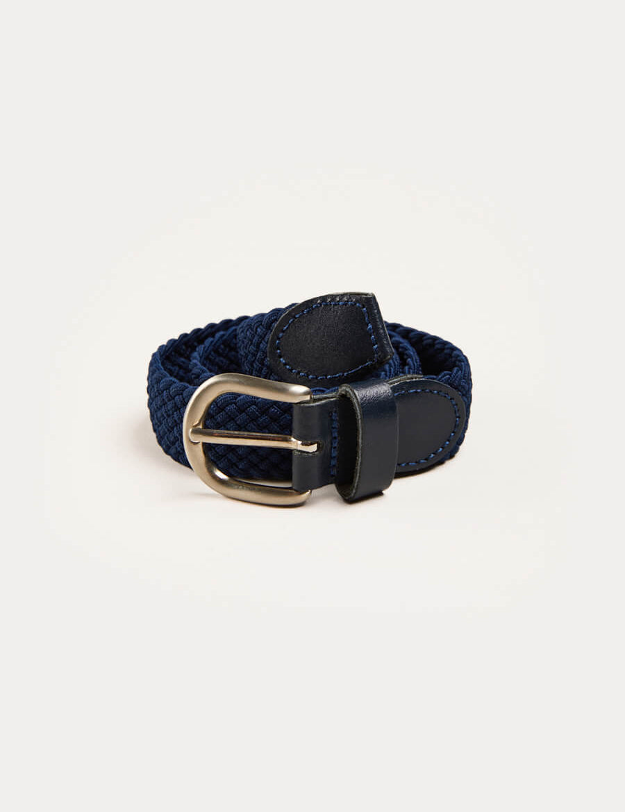Leather Braided Belt in Navy (XS-S) Belts & Braces  from Pepa London