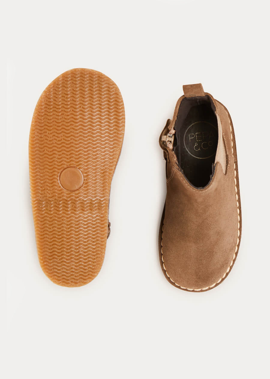 Suede Ankle Boots in Brown (24-34EU) Shoes  from Pepa London