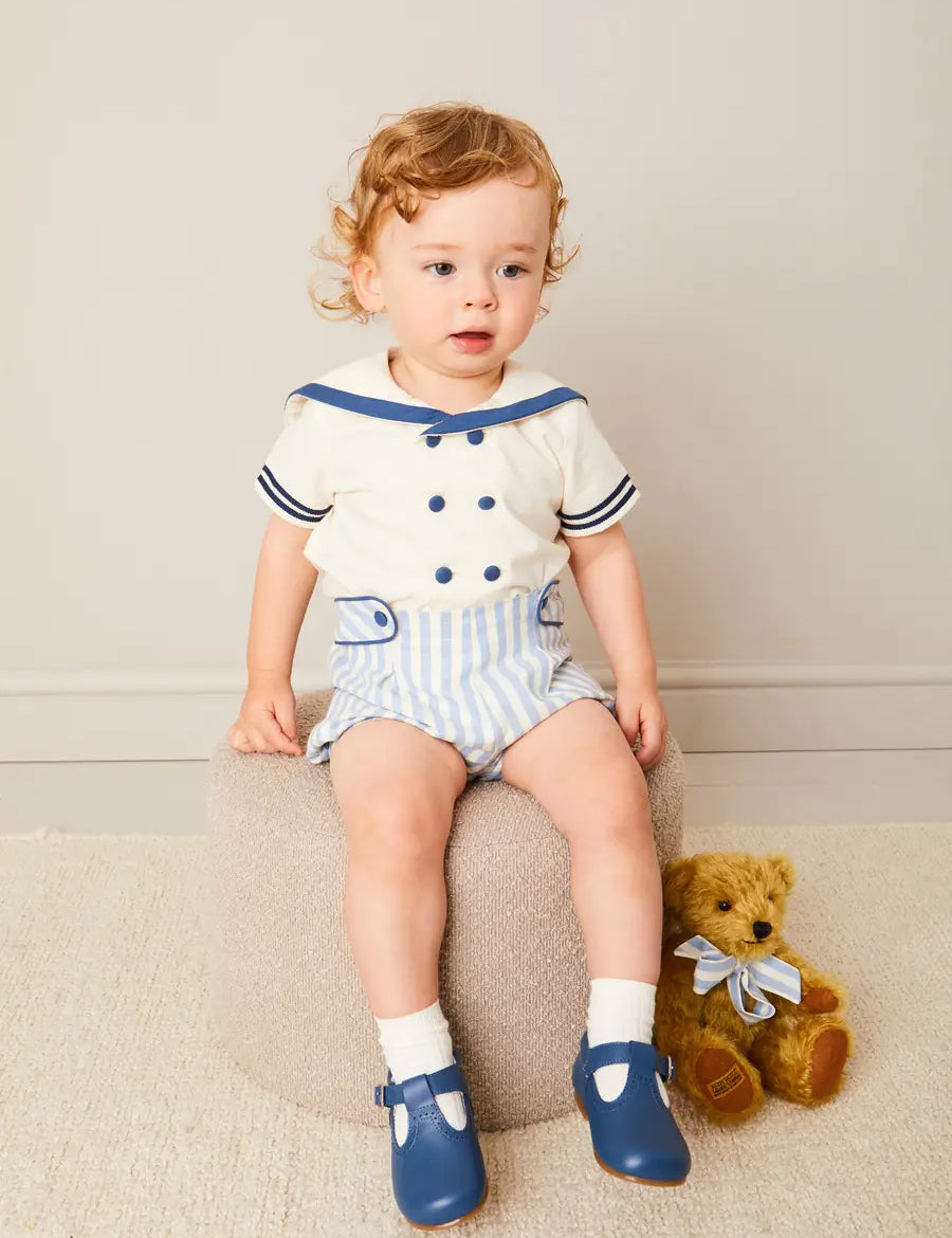 T-Bar Baby Shoes in Blue (20-26EU) Shoes from Pepa London