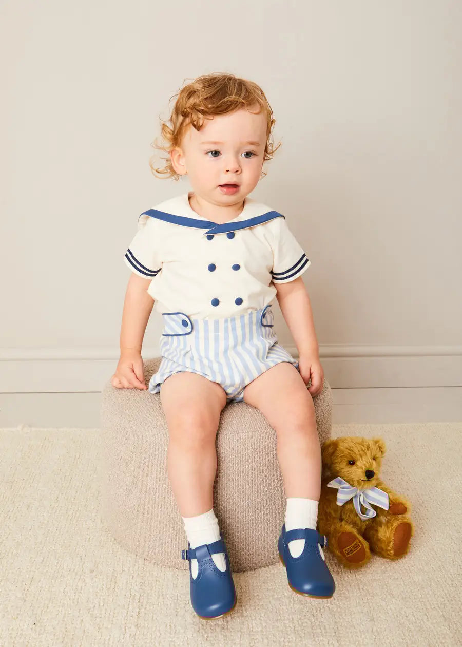 T-Bar Baby Shoes in Blue (20-26EU) Shoes from Pepa London