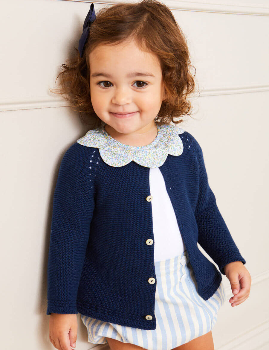 Matilda Floral Print Scallop Collar Short Sleeve Bodysuit in Green (3mths-2yrs) Tops & Bodysuits  from Pepa London
