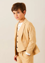 The Beige Linen 3 Piece Suit Boy Look Look from Pepa London