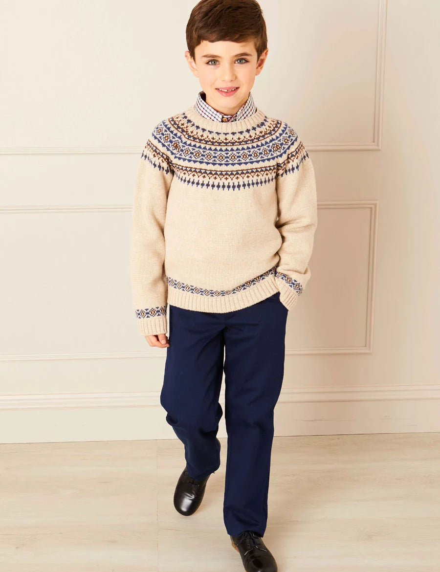 Pocket Detail Chino Trousers in Navy (4-10yrs) Trousers  from Pepa London