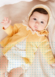 Esme Floral Ruffle Collar Long Sleeve Blouse in White (1-12mths) BLOUSES from Pepa London