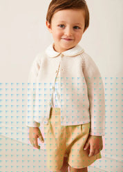 Plain Cardigan in Cream (6mths-10yrs) Knitwear from Pepa London