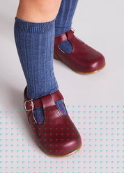 T-Bar Baby Shoes in Burgundy (20-26EU) Shoes  from Pepa London