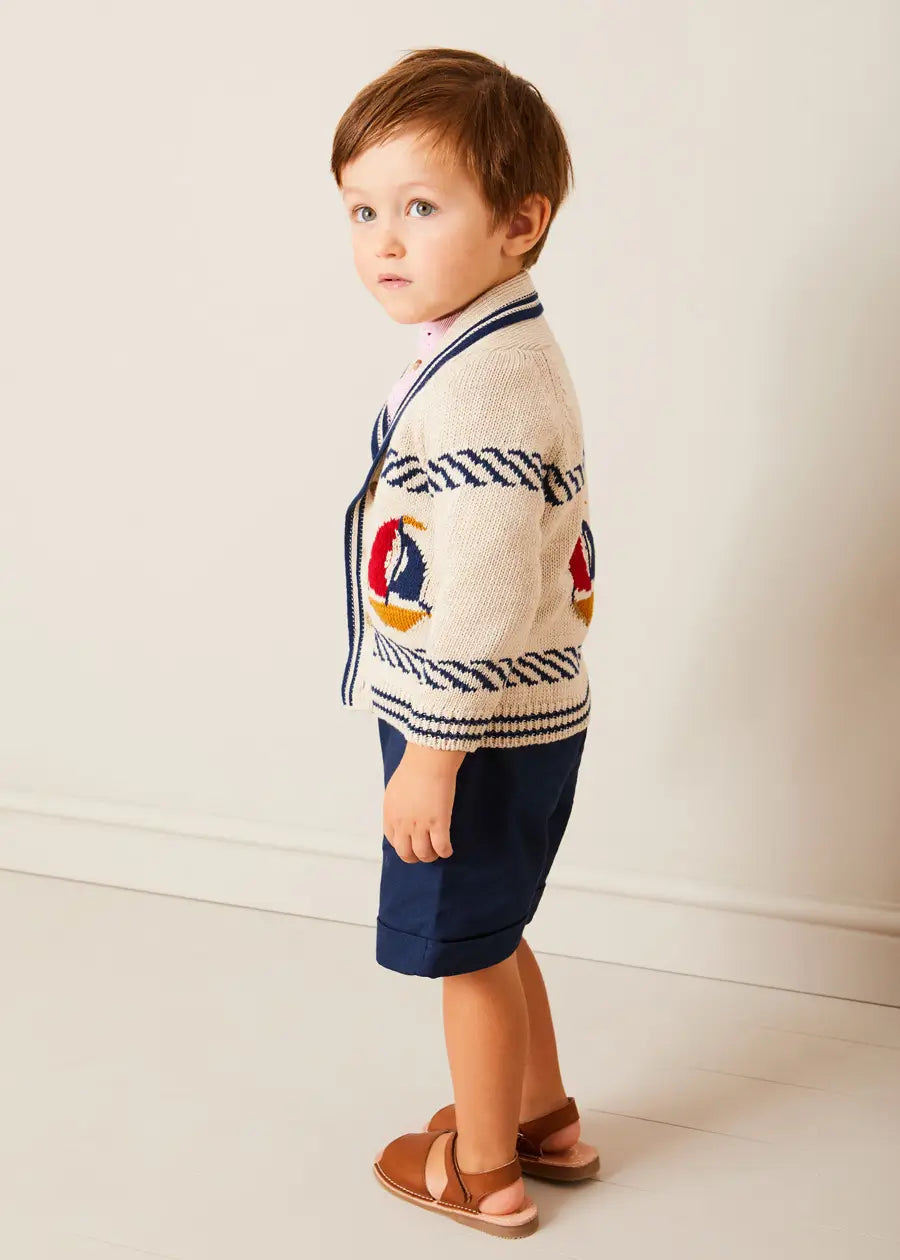 The Knitted Boat Cardigan Toddler Boy Look Look from Pepa London