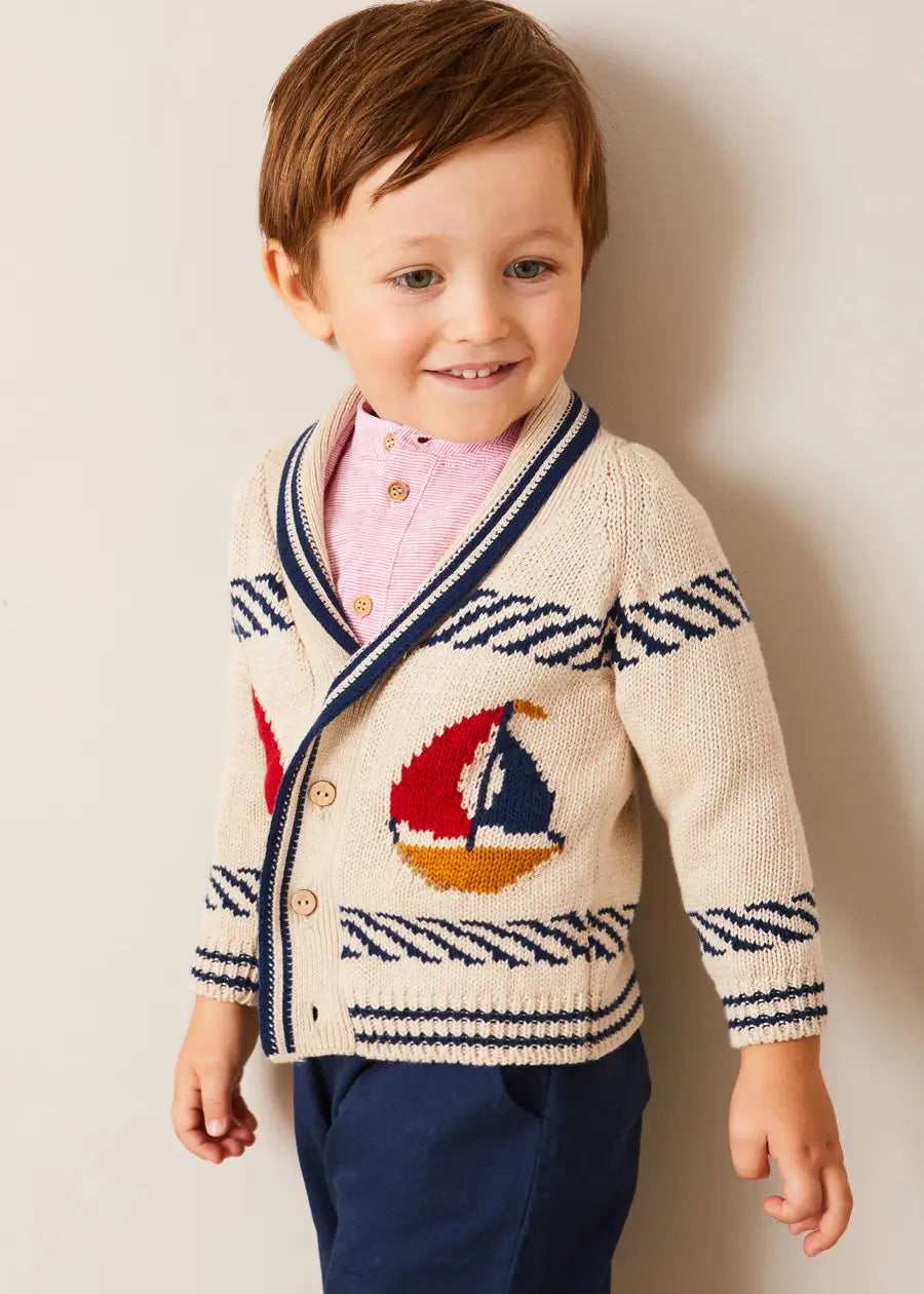 The Knitted Boat Cardigan Toddler Boy Look Look from Pepa London