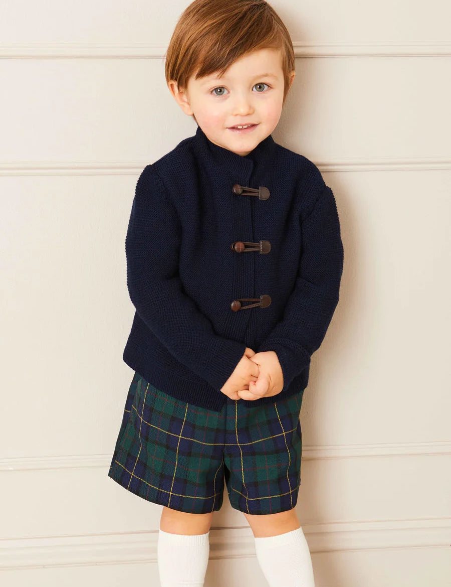 Toggle Fastening Cardigan in Navy (12mths-10yrs) Knitwear  from Pepa London