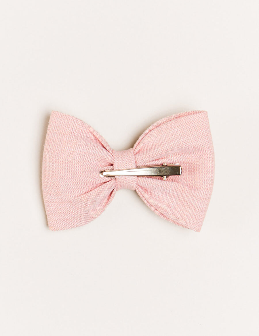 Plain Medium Bow Clip in Pink Hair Accessories  from Pepa London