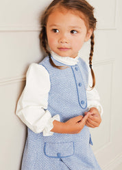 Mao Collar Romantic Blouse in White (18mths-10yrs) Blouses from Pepa London