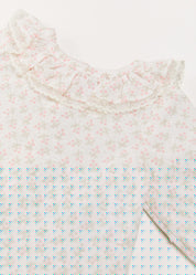 Tilly Floral Print Ruffle Collar Long Sleeve Blouse in Pink (1-6mths) Blouses  from Pepa London