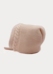 Cable Detail Knitted Bonnet in Beige (S-L) Bonnets from Pepa London
