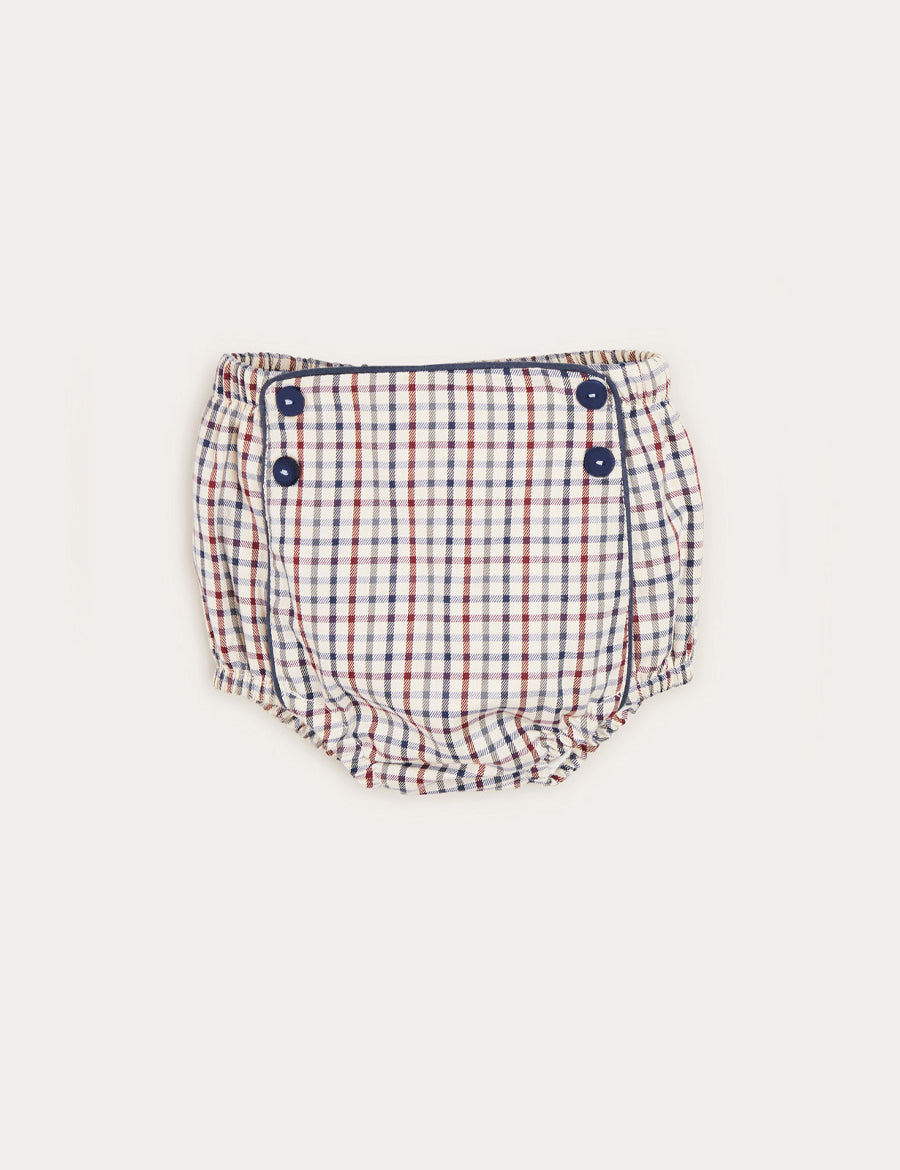 Check Button Detail Bloomers In Beige (3mths-2yrs) BLOOMERS  from Pepa London