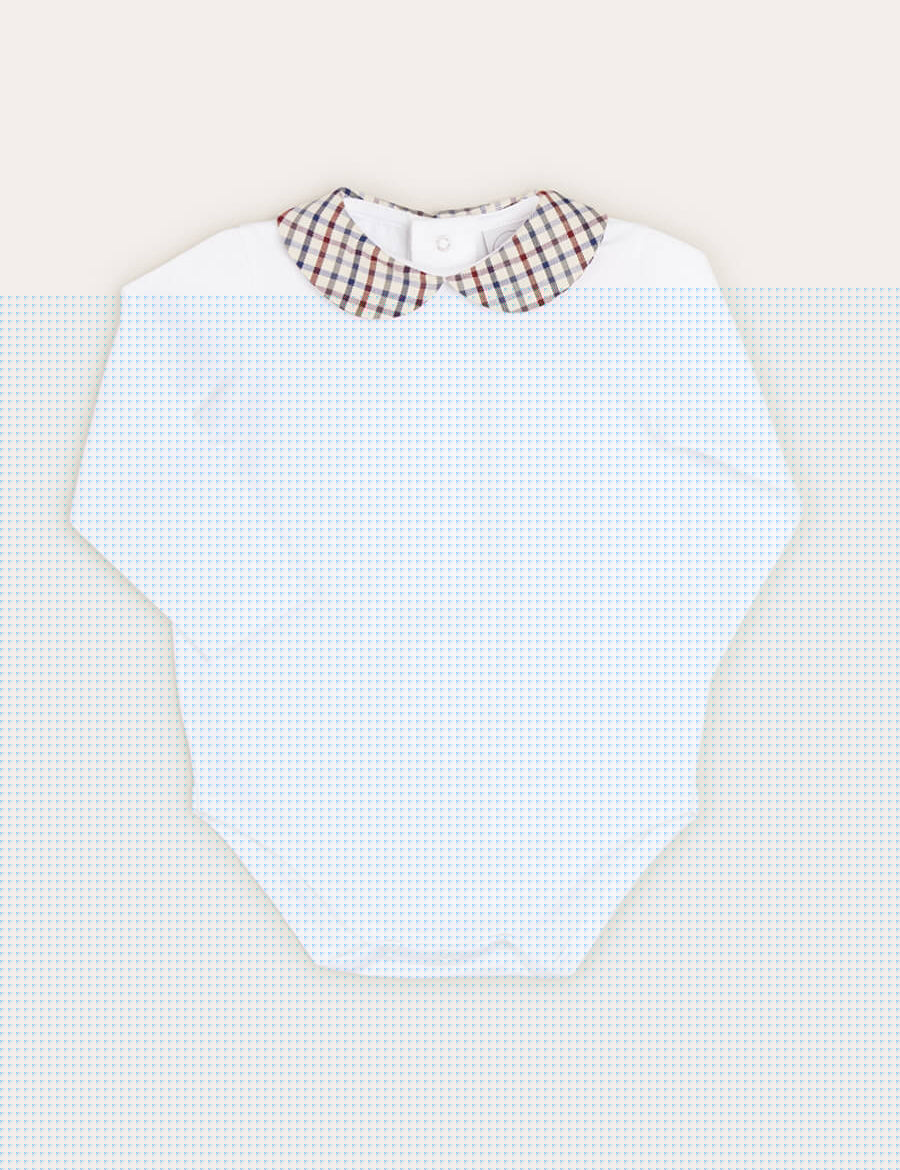 Check Peter Pan Collar Long Sleeve Bodysuit In Beige (1mth-2yrs) TOPS & BODYSUITS  from Pepa London