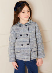 Walton Boucle Jacket in Blue (4-10yrs) Coats  from Pepa London