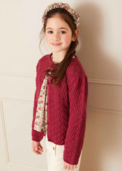 Openwork Cardigan in Pink (6mths-10yrs) Knitwear  from Pepa London