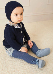 Ribbed Tights in Denim (0mths-10yrs) Tights from Pepa London