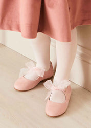 Velvet Handmade Collar Long Sleeve Dress in Pink (2-10yrs) Dresses  from Pepa London