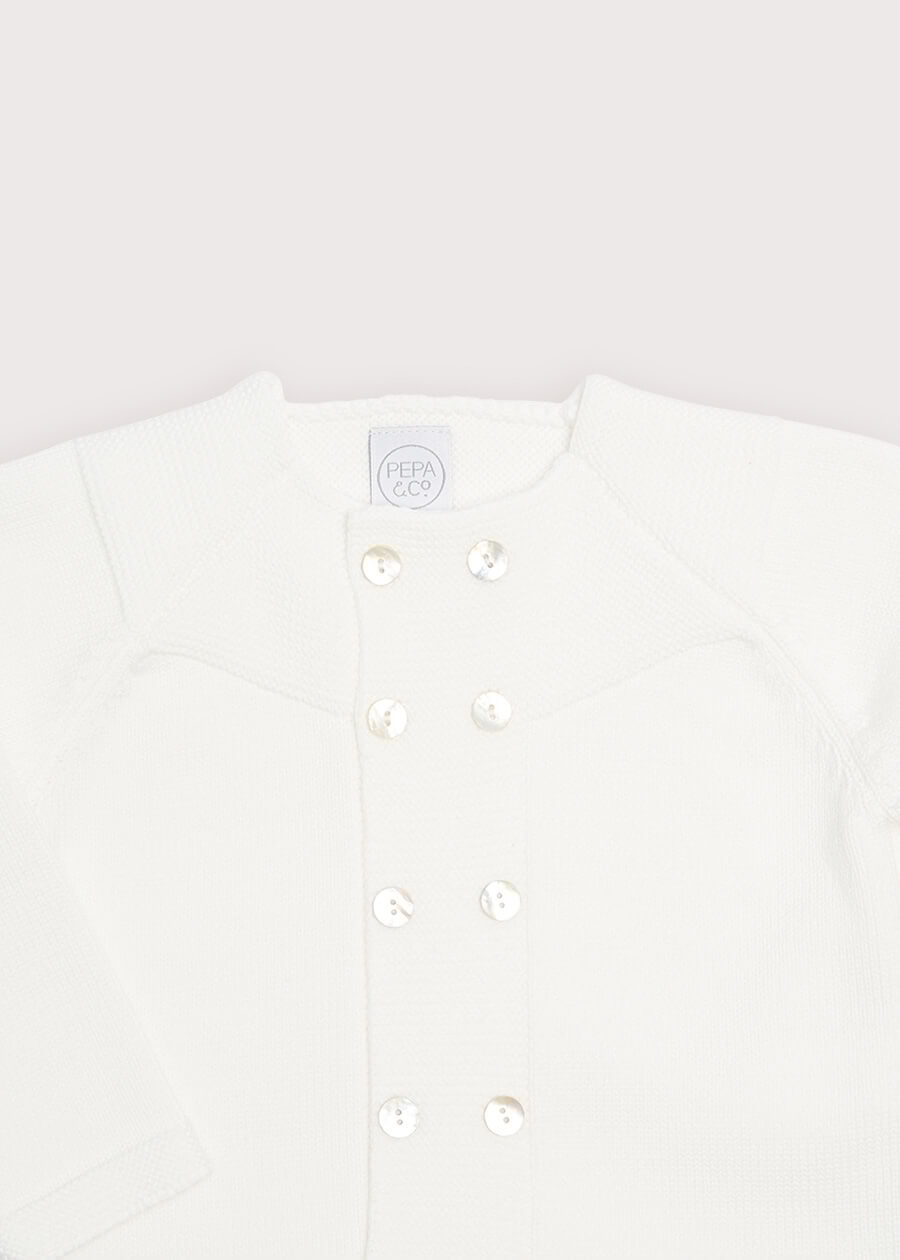 Boys Celebration Cardigan Ivory (2-8yrs) Knitwear  from Pepa London