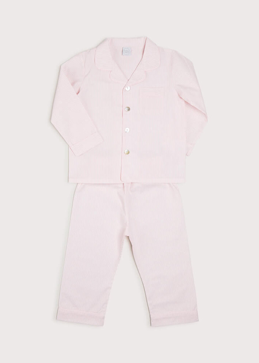 Striped Chest Pocket Pyjamas in Pink (12mths-10yrs) Nightwear  from Pepa London