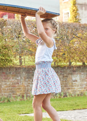 Poppy Floral Print Skirt With Smocked Waistband (3-10yrs) Skirts  from Pepa London