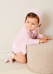 Openwork Cotton Cardigan in Pink (6mths-10yrs) KNITWEAR from Pepa London