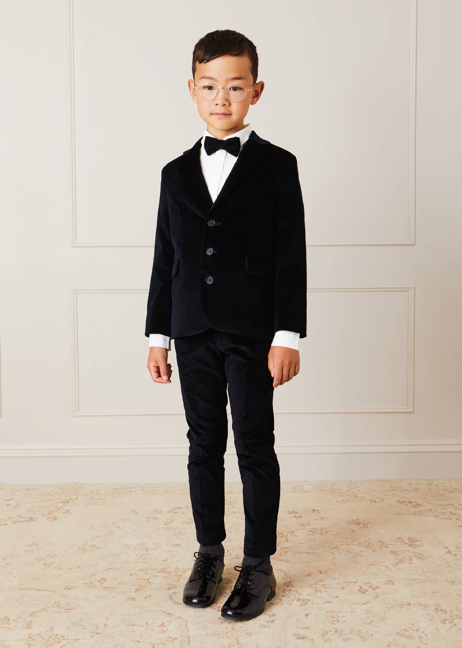 Smart Velvet Trousers In Black (4-10yrs) TROUSERS  from Pepa London