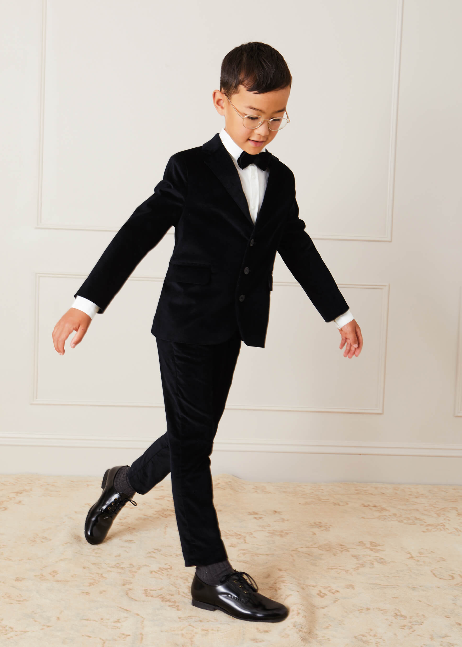 Smart Velvet Trousers In Black (4-10yrs) TROUSERS  from Pepa London