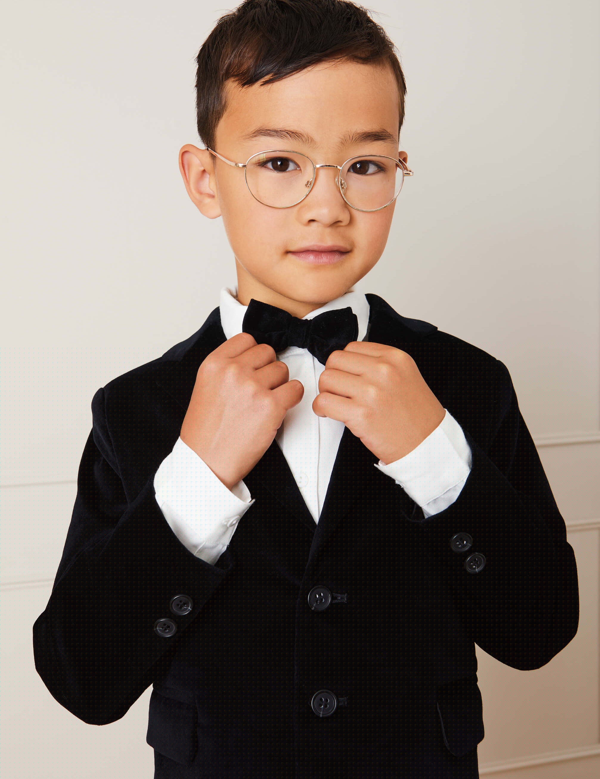 Velvet Three Button Blazer Jacket In Black (4-10yrs) COATS  from Pepa London