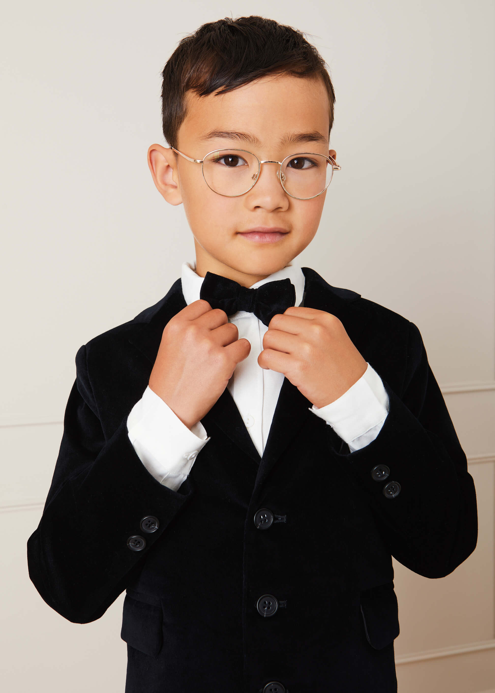 Smart Velvet Trousers In Black (4-10yrs) TROUSERS  from Pepa London