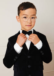 Velvet Bow Tie In Black ACCESSORIES  from Pepa London