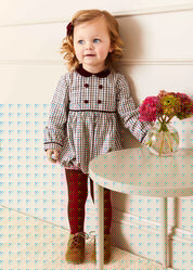 Burgundy Ribbed Tights (0mths-10yrs) Tights from Pepa London