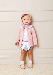 Openwork Detail Light Cardigan in Pink (6mths-10yrs) Knitwear  from Pepa London