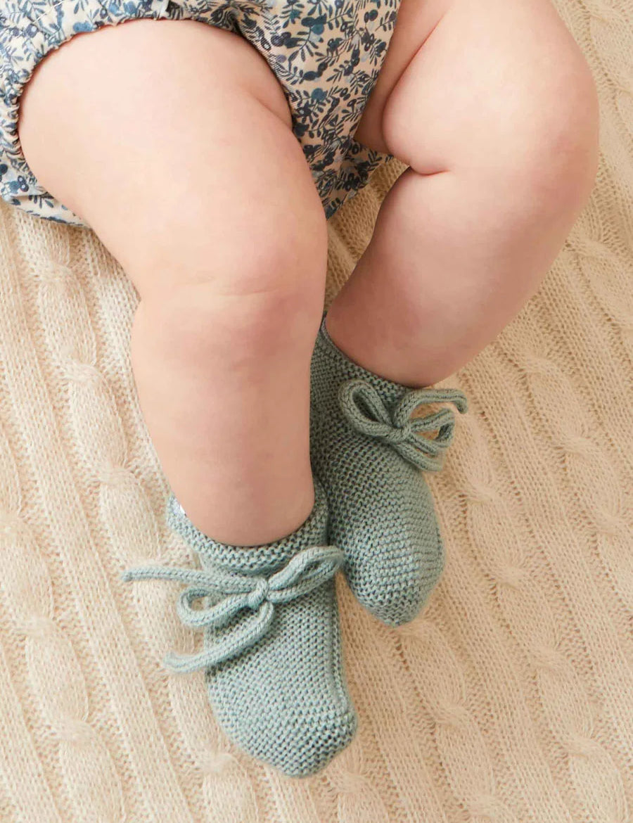 Knitted Booties in Green Shoes  from Pepa London