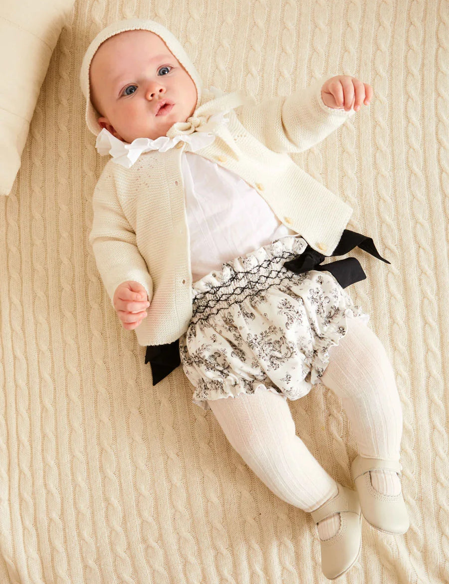 Audrey Floral Bloomers in White (1mth-12mths) Bloomers  from Pepa London