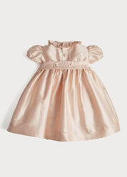 Girls Silk Hand Smocked Celebration Dress in Pink (6mths-10yrs) Dresses from Pepa London
