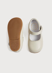 Mary Jane Leather Baby Shoes in Ivory (20-24EU) Shoes  from Pepa London