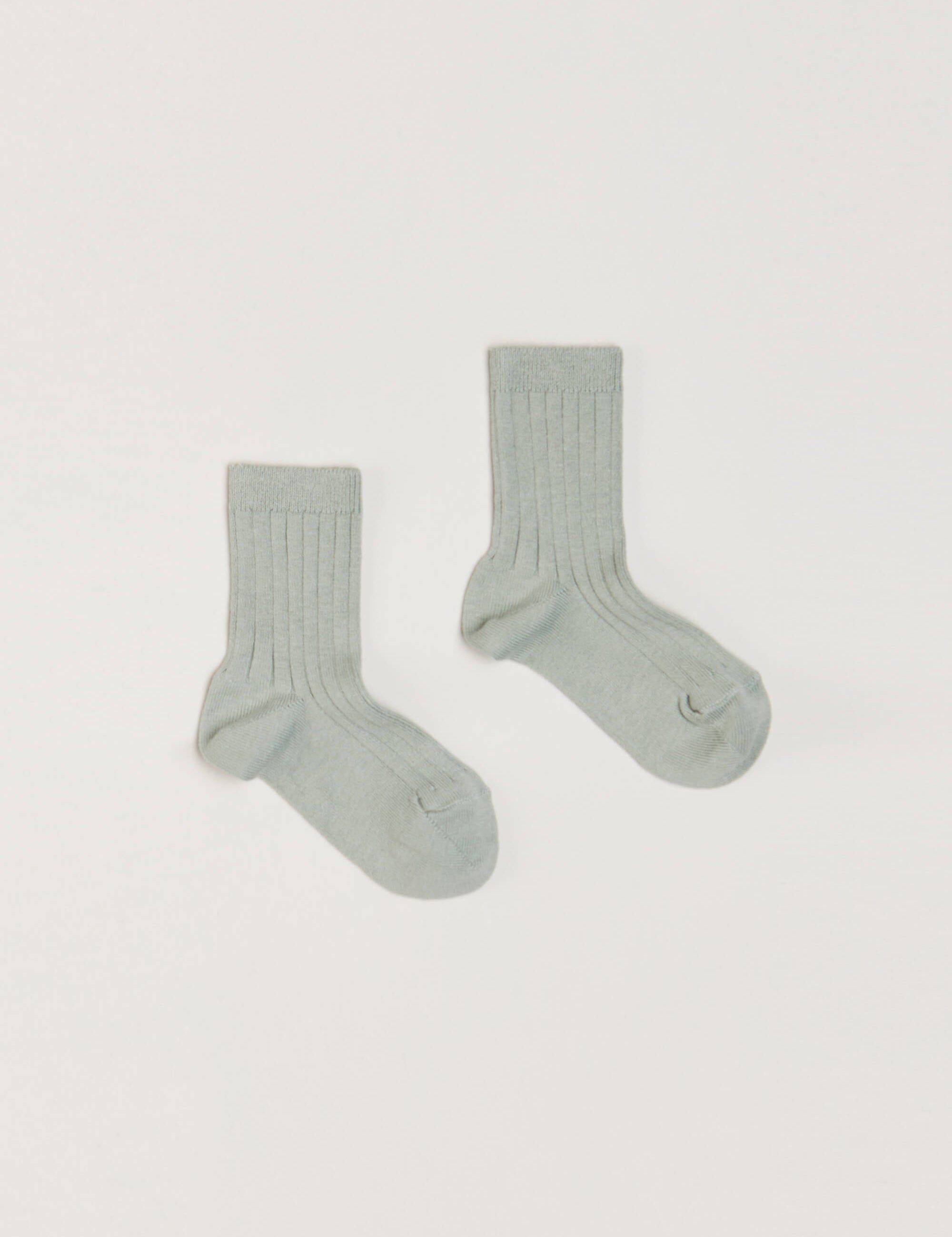 Ribbed Short Socks - Dusty Green (0mths-8yrs) Socks  from Pepa London
