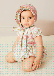 Clementine Floral Hand Smocked Bonnet in Coral (S-M) BONNETS from Pepa London