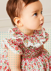 Margot Floral Romper in Red Made with Liberty Fabric (6m-2yrs) ROMPERS from Pepa London