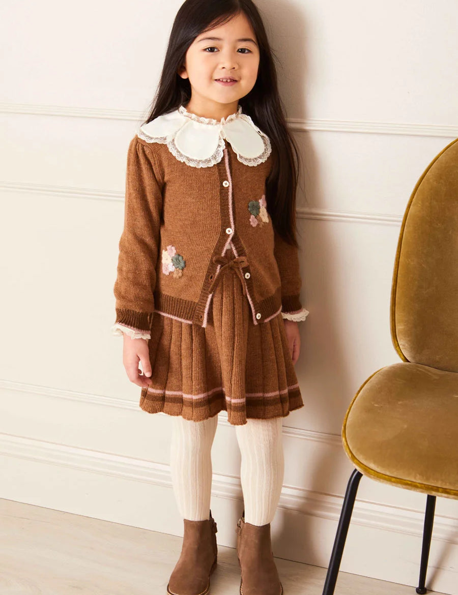 Beige Ribbed Tights (0mths-10yrs) Tights  from Pepa London