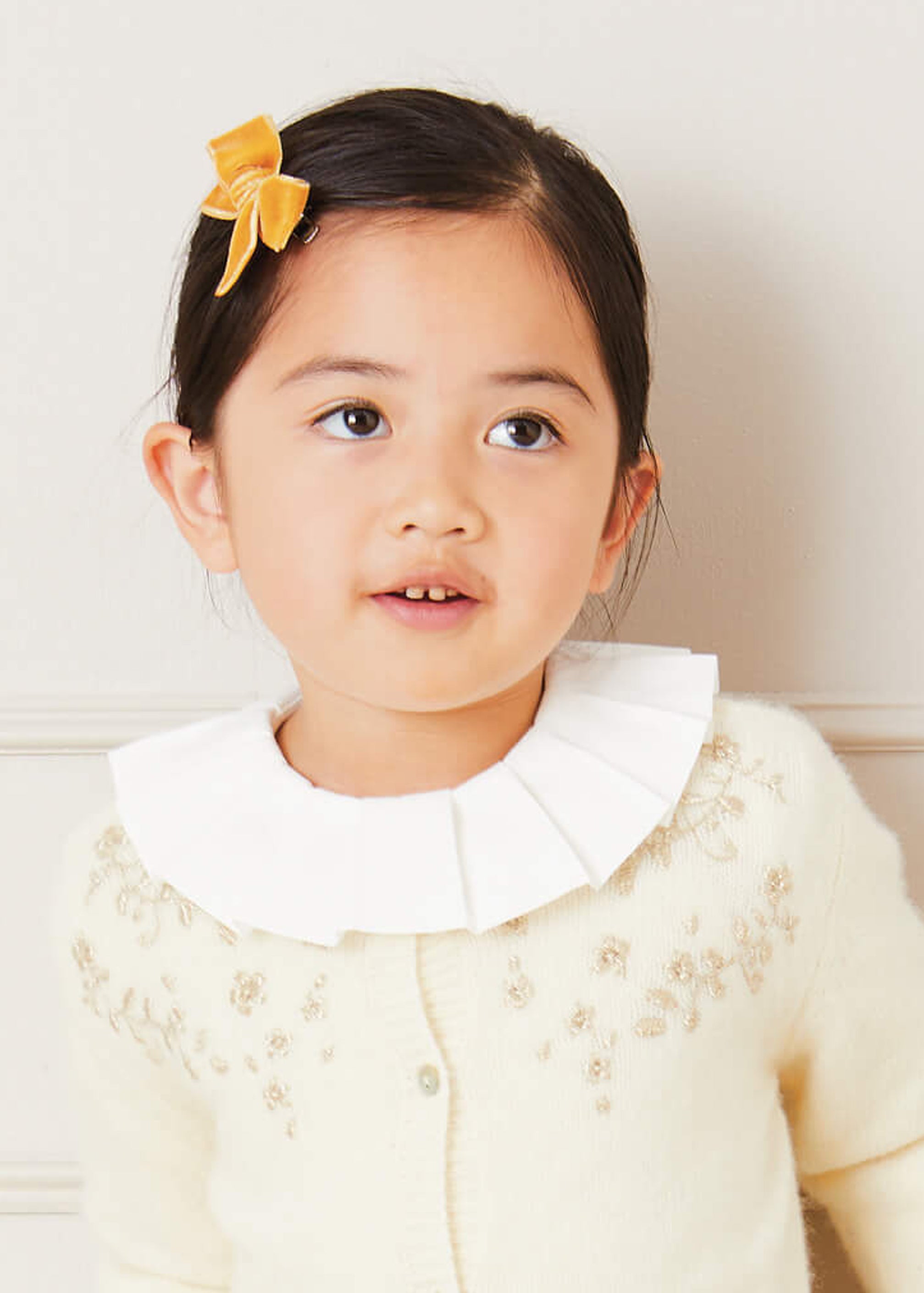 Velvet Medium Bow Hair Clip in Mustard Hair Accessories  from Pepa London