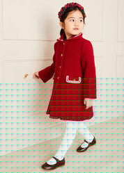 Single Breasted Wool Coat in Red (4-10yrs) Coats  from Pepa London