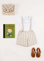 Safari Intarsia Cardigan in Beige (12mths-4yrs) Knitwear  from Pepa London