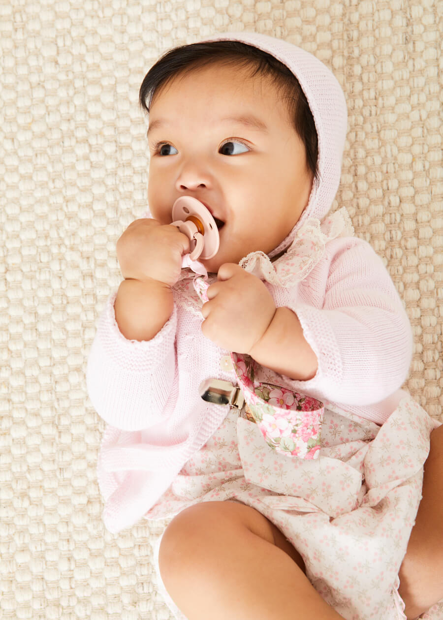 Eloise Floral Print Clip Dummy in Pink Accessories  from Pepa London